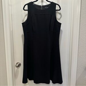 White House Black Market Classic Black Midi Dress Size 14